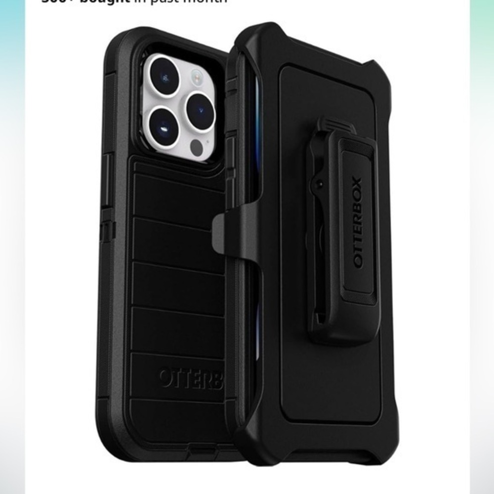 OtterBox Black Rugged iPhone 14 Pro Case with Clip
